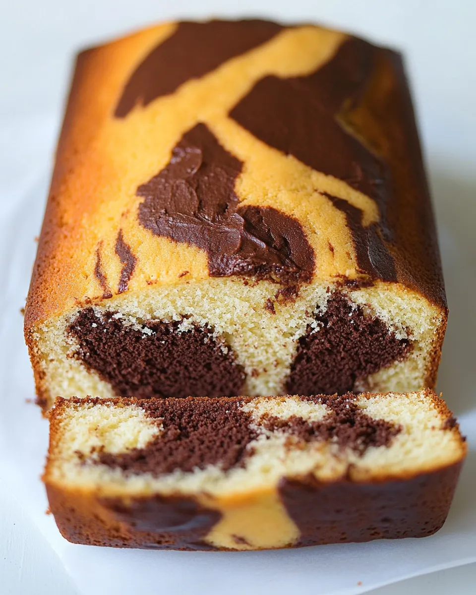 Homemade Chocolate, Dulce de Leche, and Vanilla Marble Cake photo