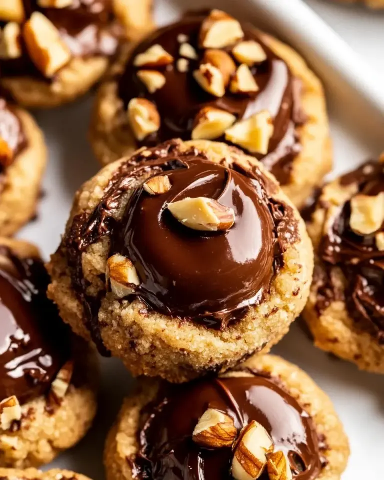 Homemade Chocolate Hazelnut Thumbprint Cookies photo
