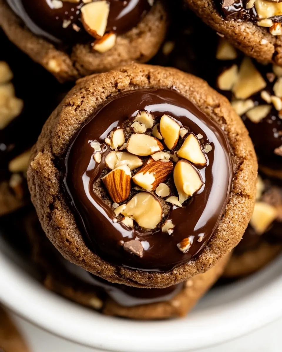 Classic Chocolate Hazelnut Thumbprint Cookies image