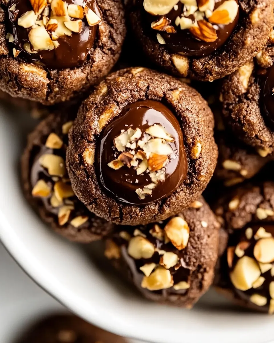 Delicious Chocolate Hazelnut Thumbprint Cookies shot
