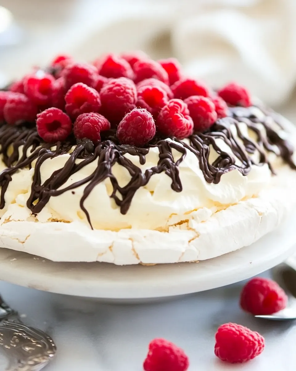 Easy Chocolate Pavlova with Mascarpone and Raspberries recipe photo