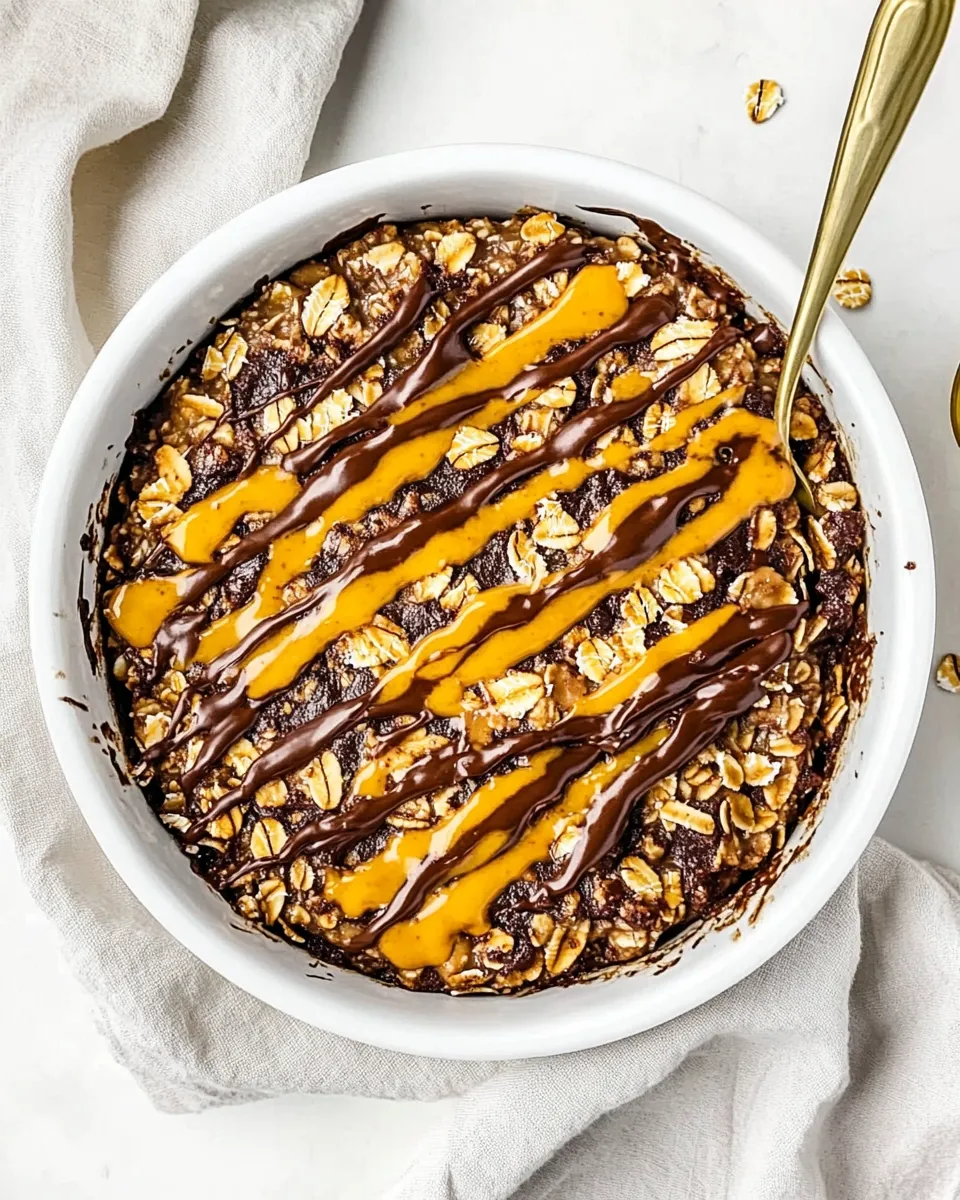 Easy Chocolate Peanut Butter Baked Oatmeal recipe photo