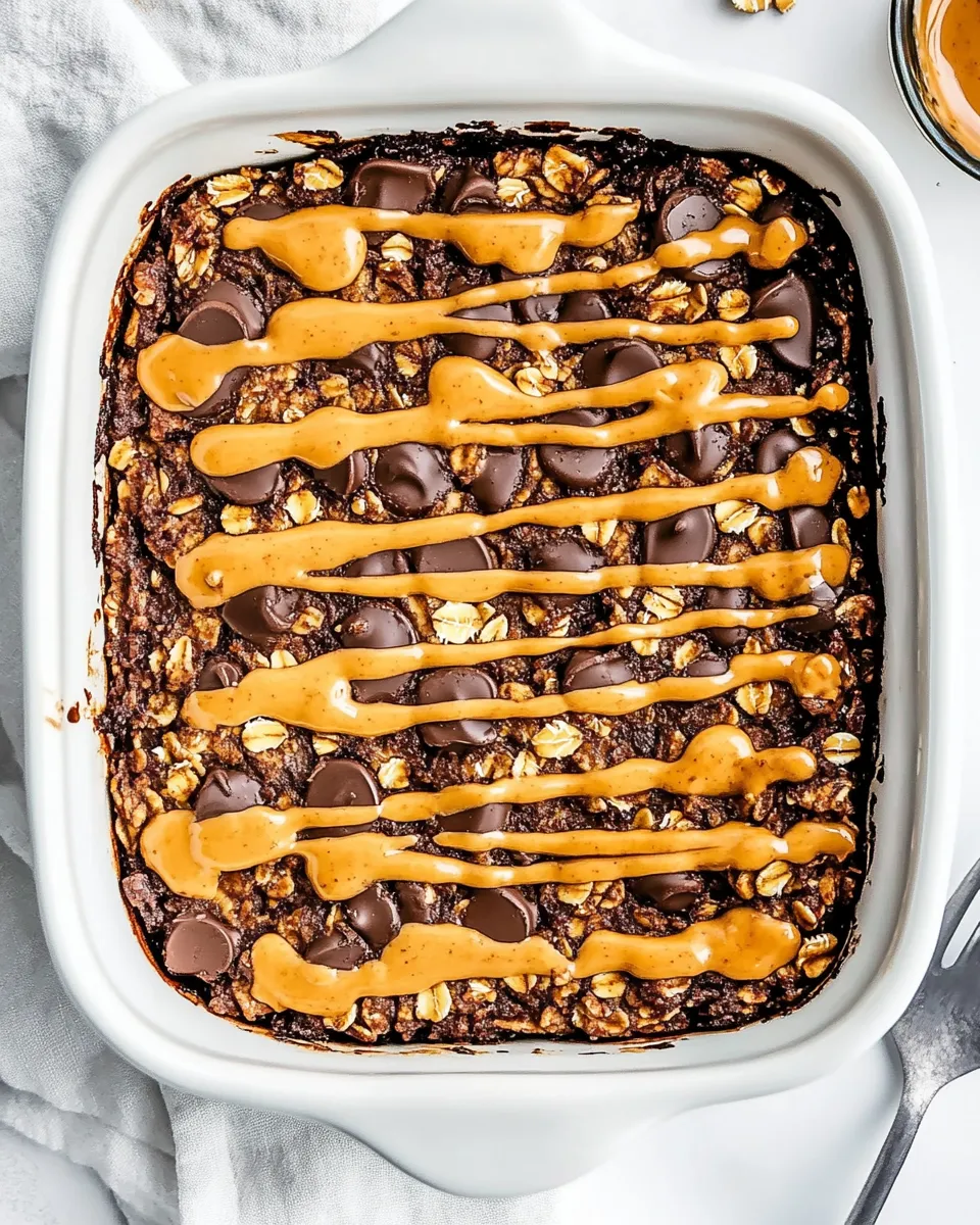 Tasty Chocolate Peanut Butter Baked Oatmeal shot