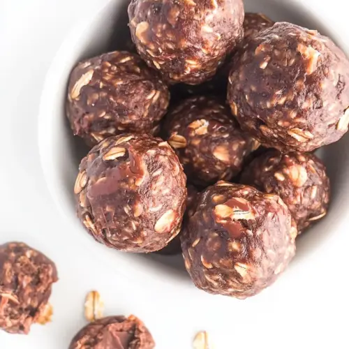 Homemade Chocolate Peanut Butter Oat Balls photo