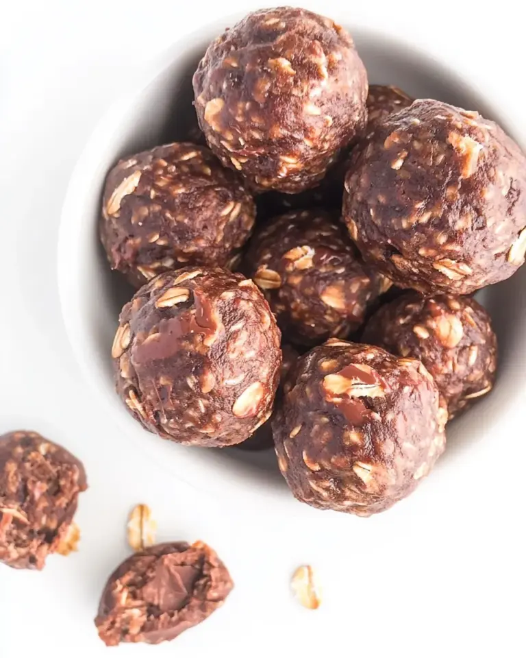 Homemade Chocolate Peanut Butter Oat Balls photo