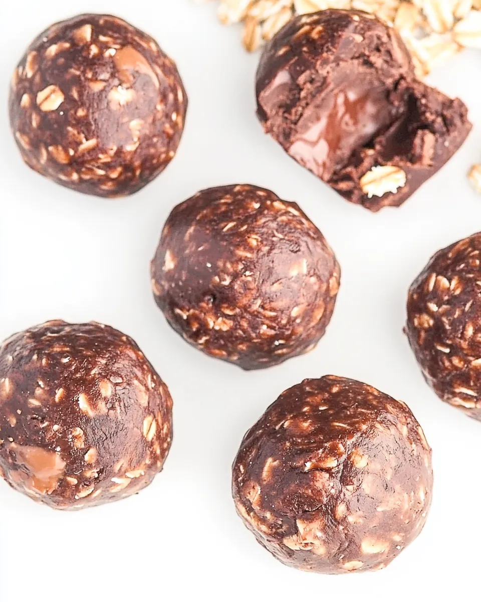 Easy Chocolate Peanut Butter Oat Balls recipe photo