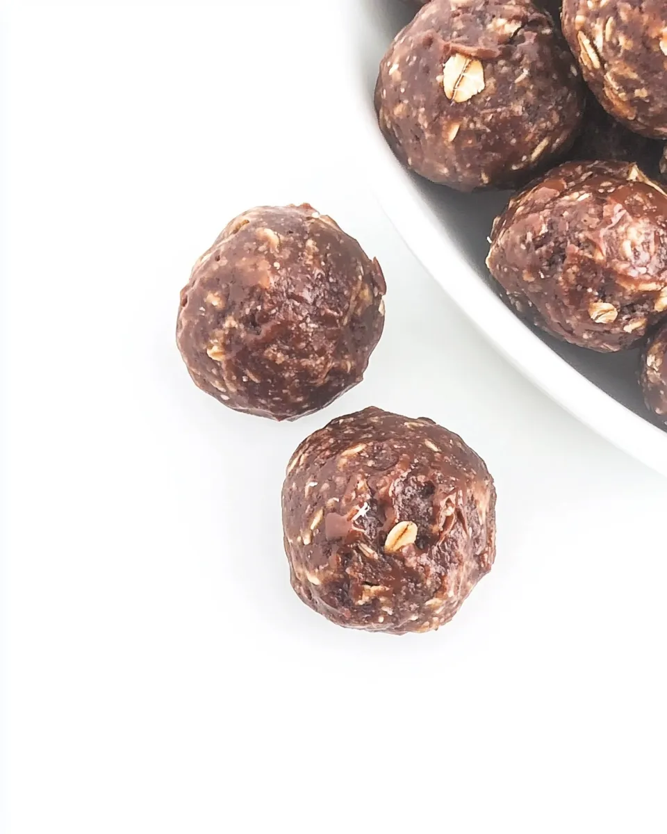 Delicious Chocolate Peanut Butter Oat Balls shot