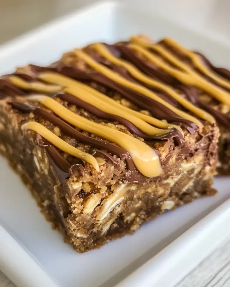 Homemade Chocolate Peanut Butter Oatmeal Bars photo