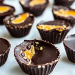 Homemade Chocolate Peanut Butter and Jelly Cups photo