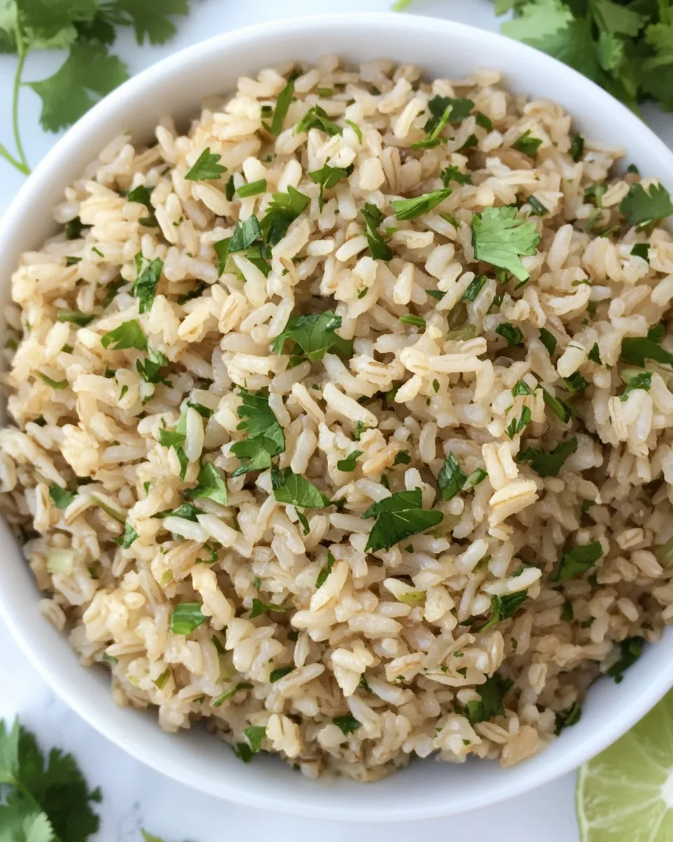 Easy Cilantro Lime Brown Rice food shot