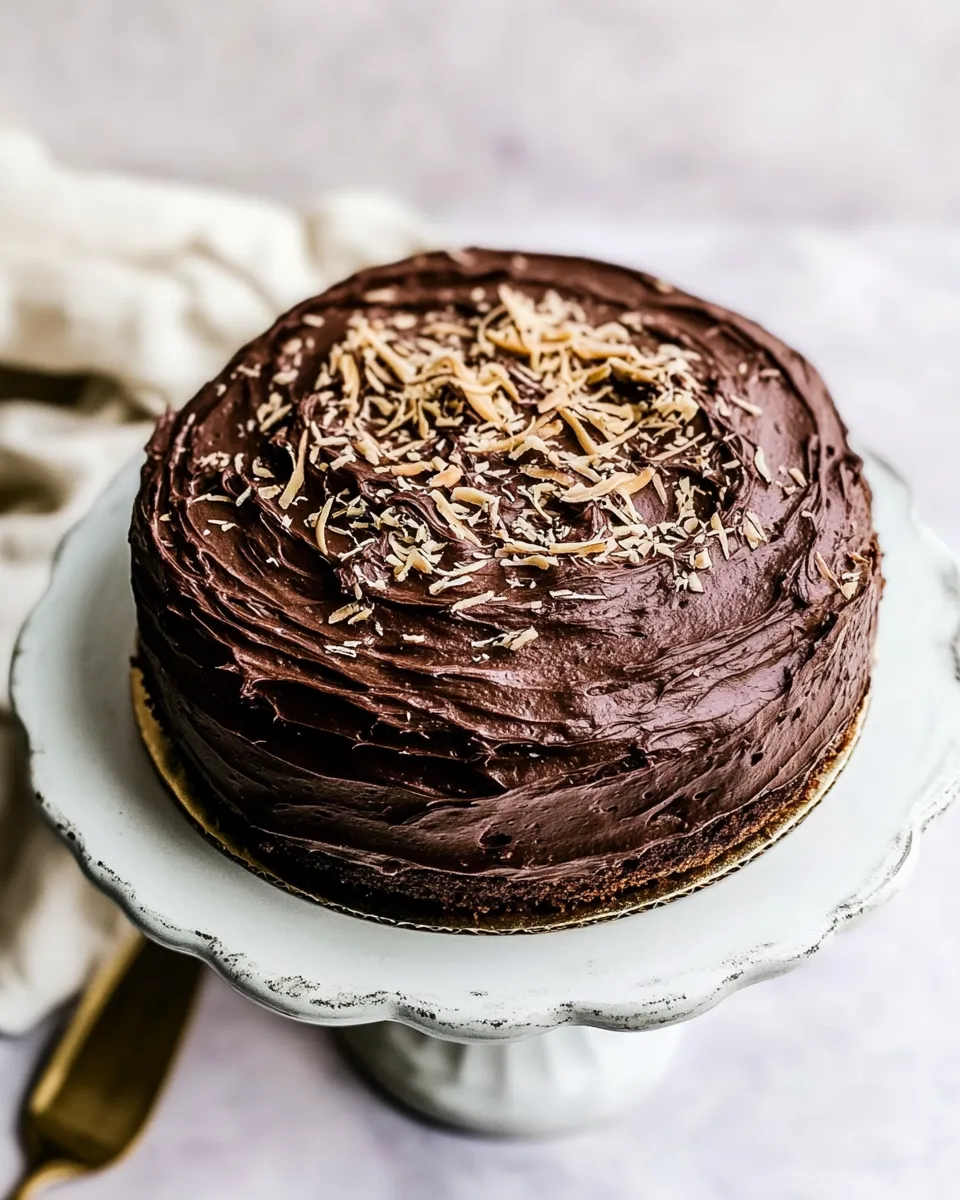 Delicious Coconut Banana Cake with Chocolate Frosting. picture