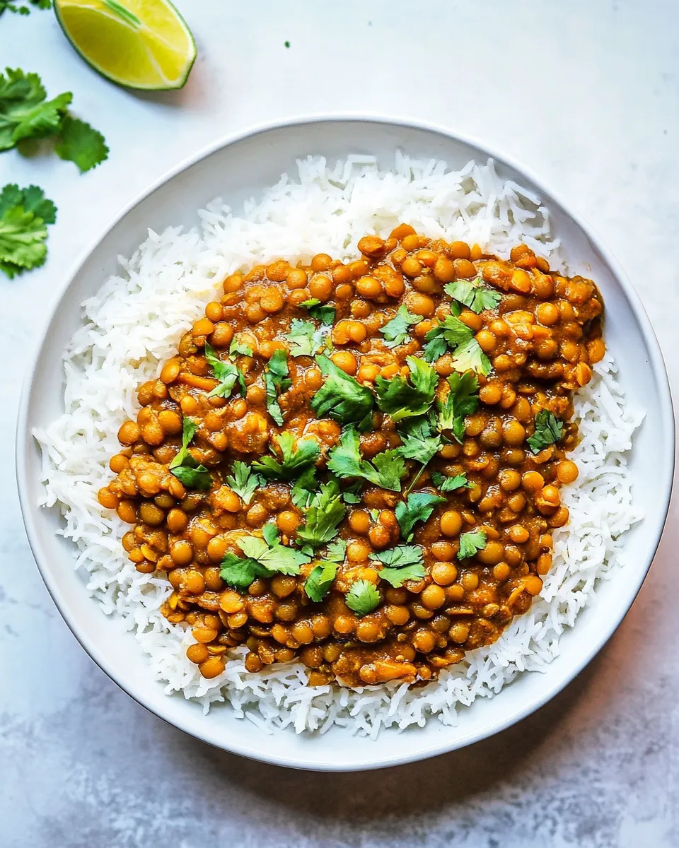 Easy Coconut Curry Lentils food shot