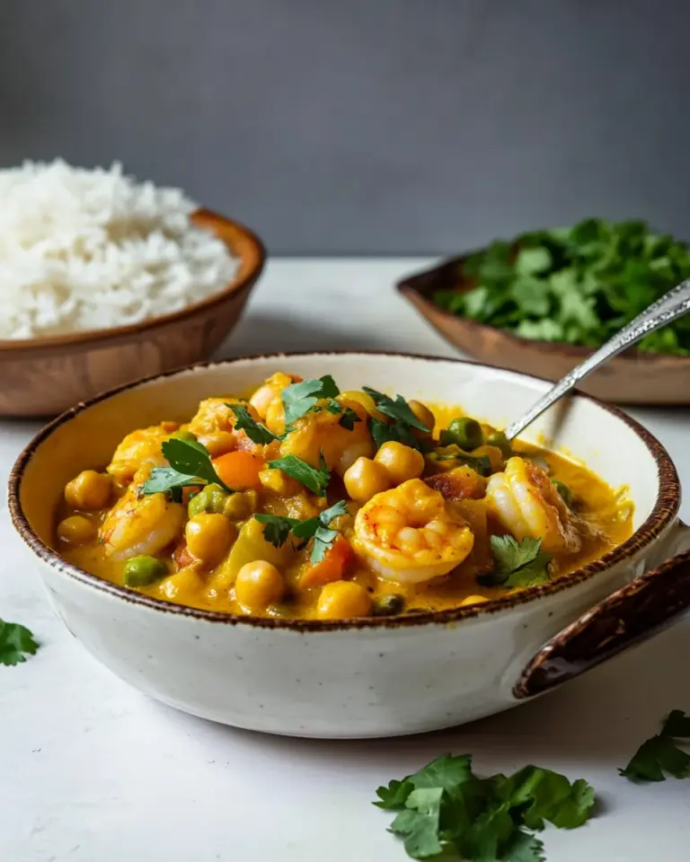 Homemade Coconut Shrimp Curry with Chickpeas photo