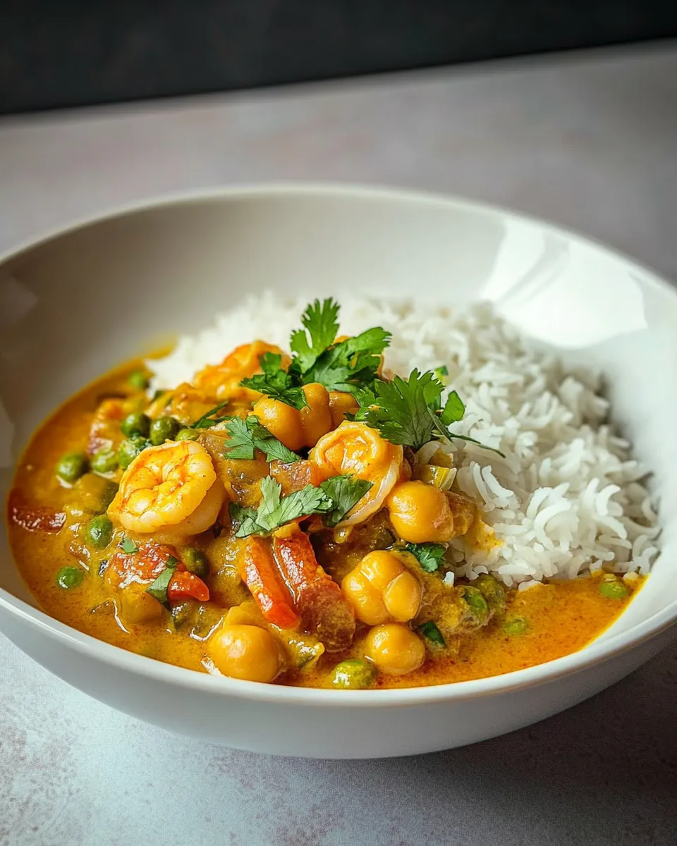 Delicious Coconut Shrimp Curry with Chickpeas image