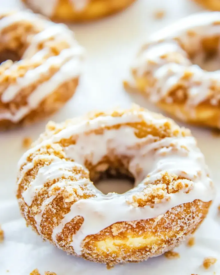 Homemade Coffee Cake Donuts with Vanilla Glaze photo