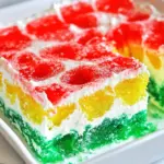 Homemade Colorful Jello Poke Cake photo