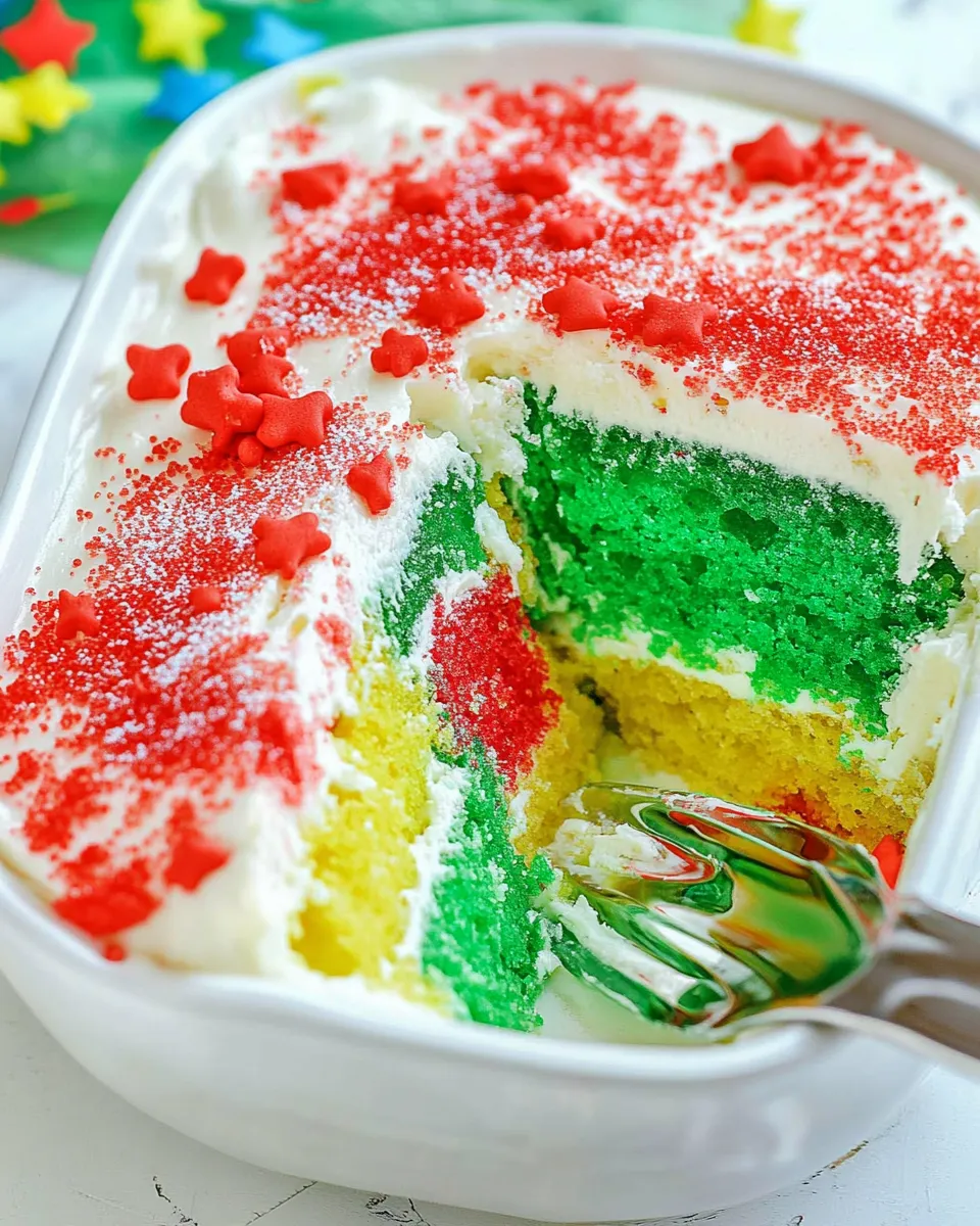 Classic Colorful Jello Poke Cake image