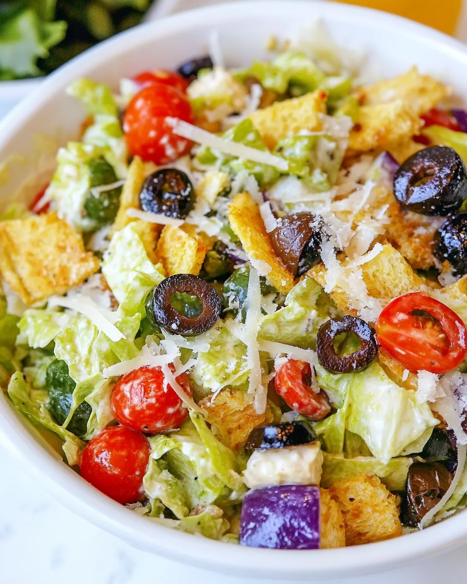 Easy Copycat Olive Garden Salad shot