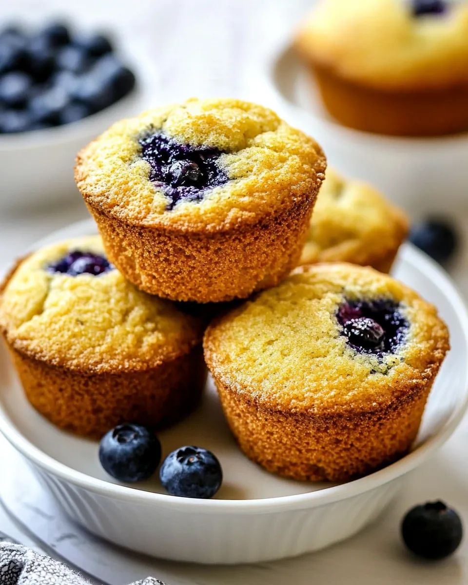 Homemade Cornbread Muffins with Blueberries photo