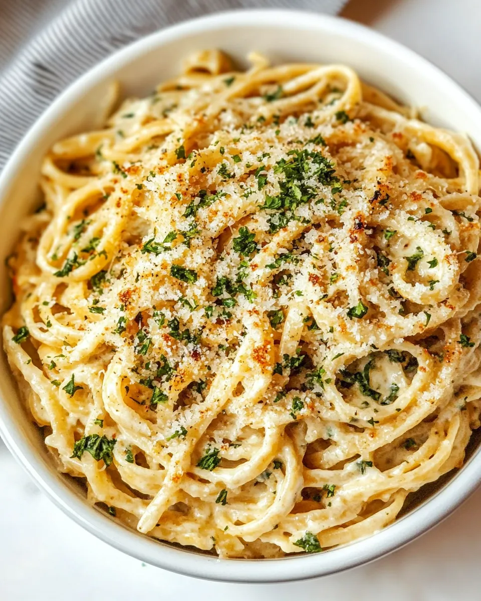 Delicious Creamy Garlic Bread Pasta image