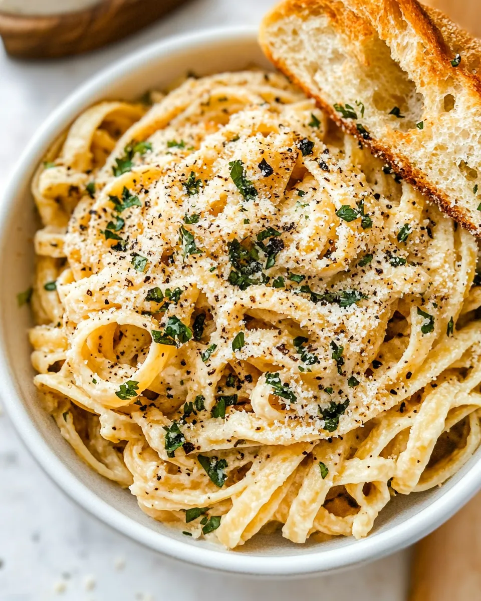 Homemade Creamy Garlic Bread Pasta recipe photo