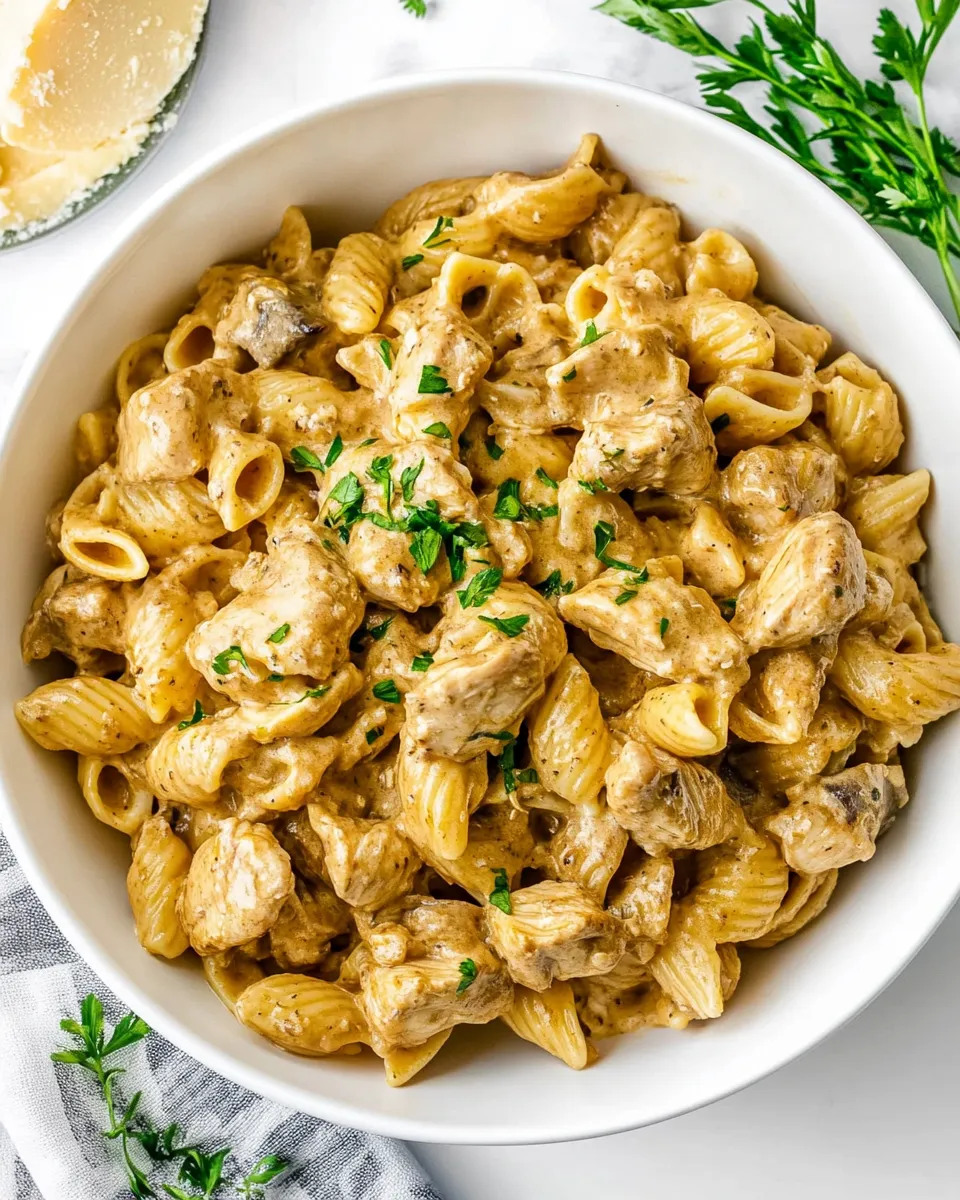 Delicious Creamy Jerk Chicken Pasta shot