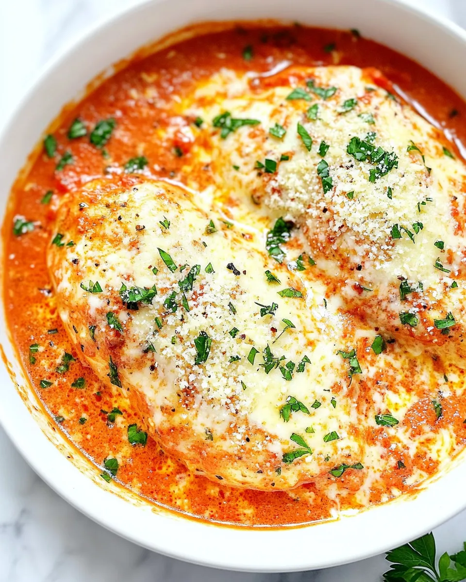 Delicious Creamy Tomato Italian Parmesan Chicken shot