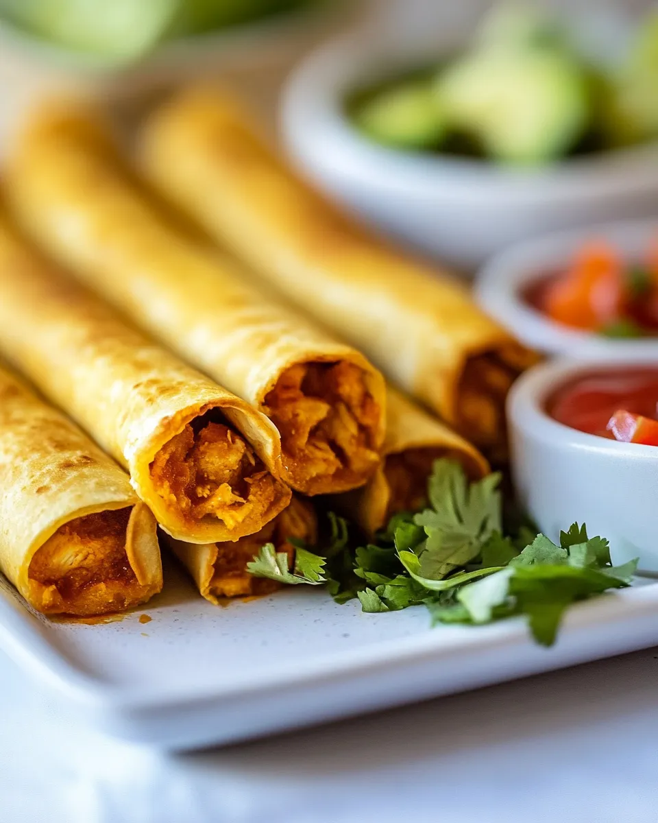 Easy Crispy Baked Chicken Taquitos image