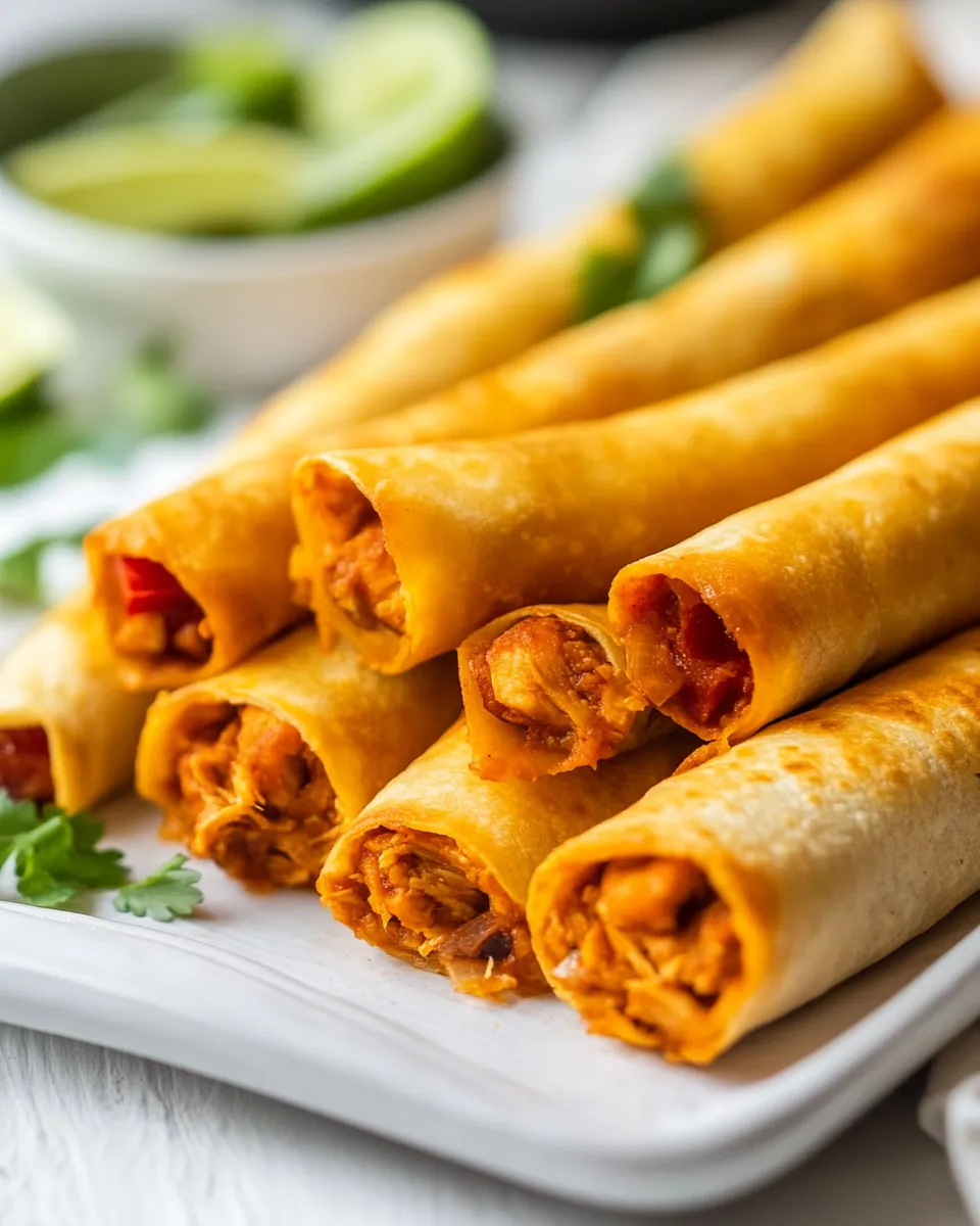 Delicious Crispy Baked Chicken Taquitos recipe photo