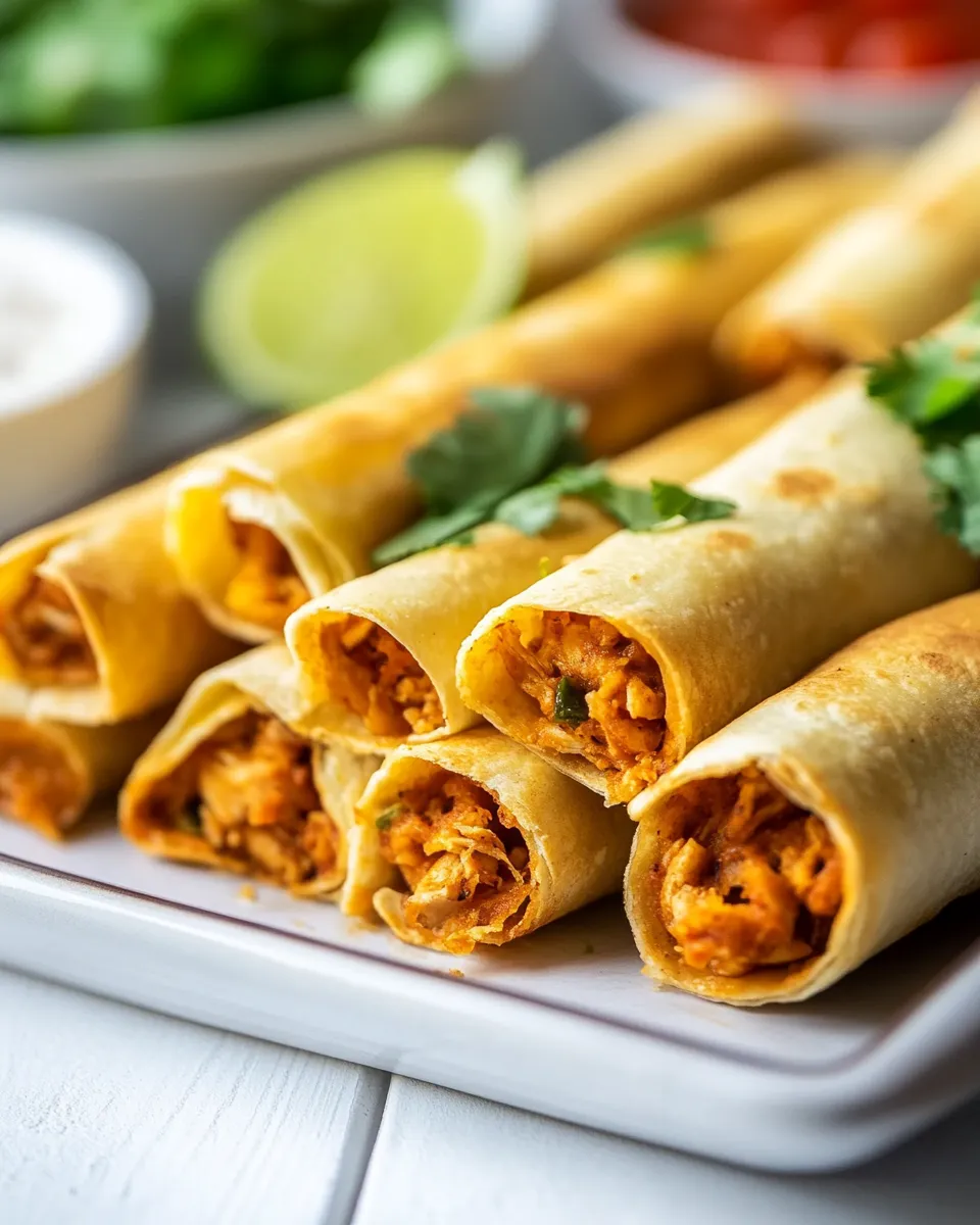 Quick Crispy Baked Chicken Taquitos shot