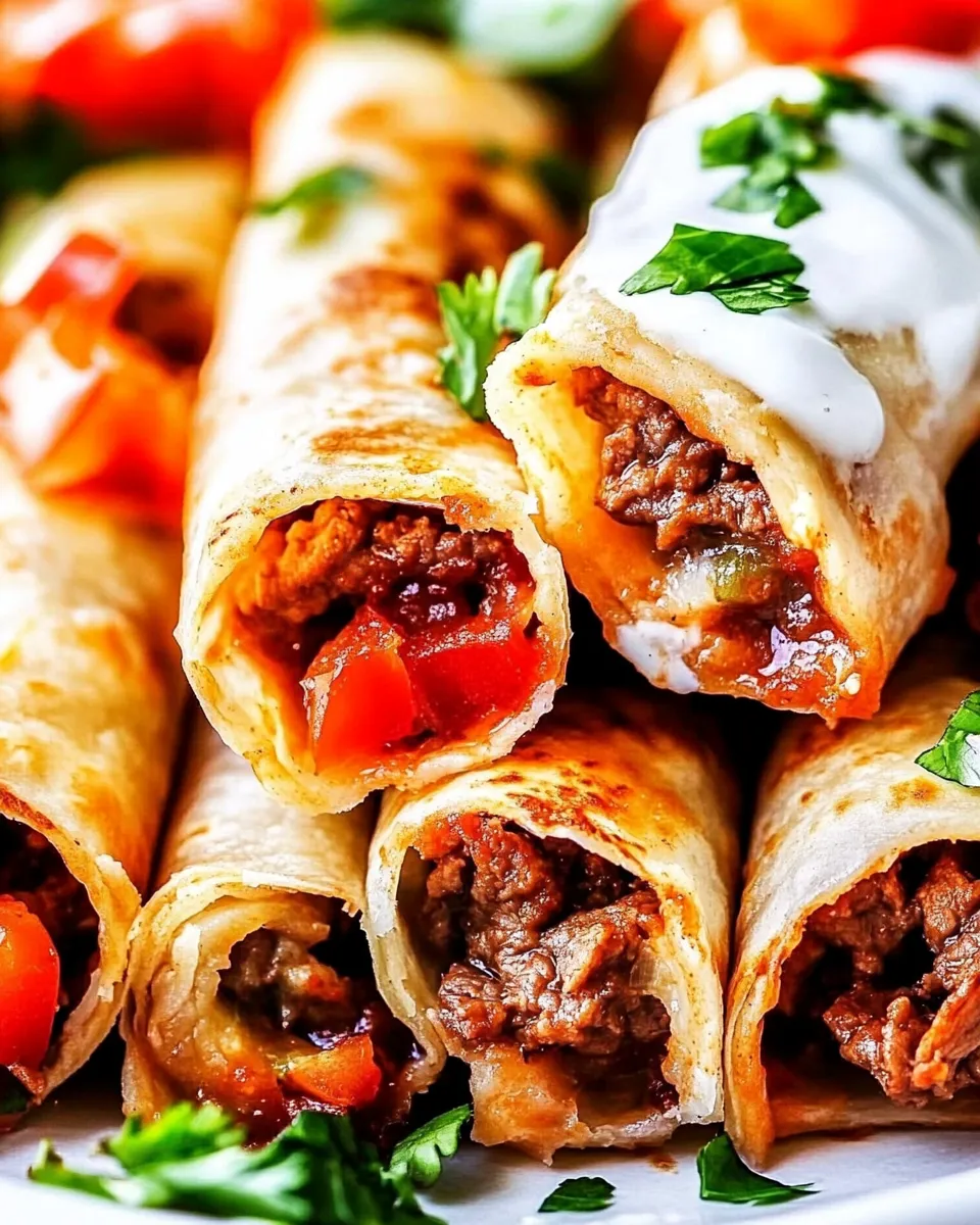 Delicious Crispy Jalapeno Popper Beef Taquitos image