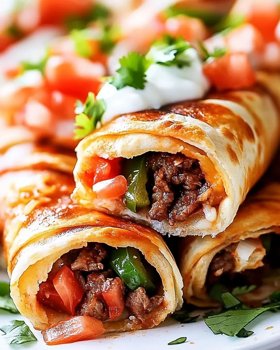 Savory Crispy Jalapeno Popper Beef Taquitos shot