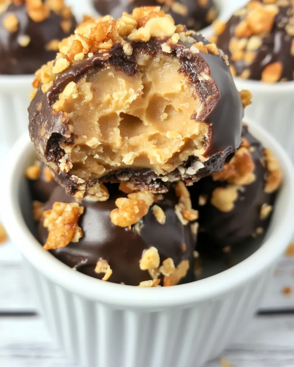 Delicious Crispy Peanut Butter Balls food shot