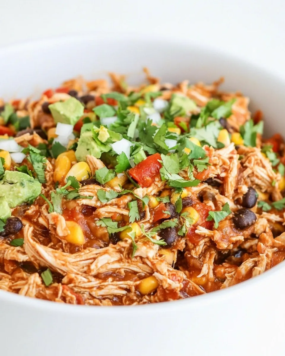 Savory Crockpot Mexican Shredded Chicken shot