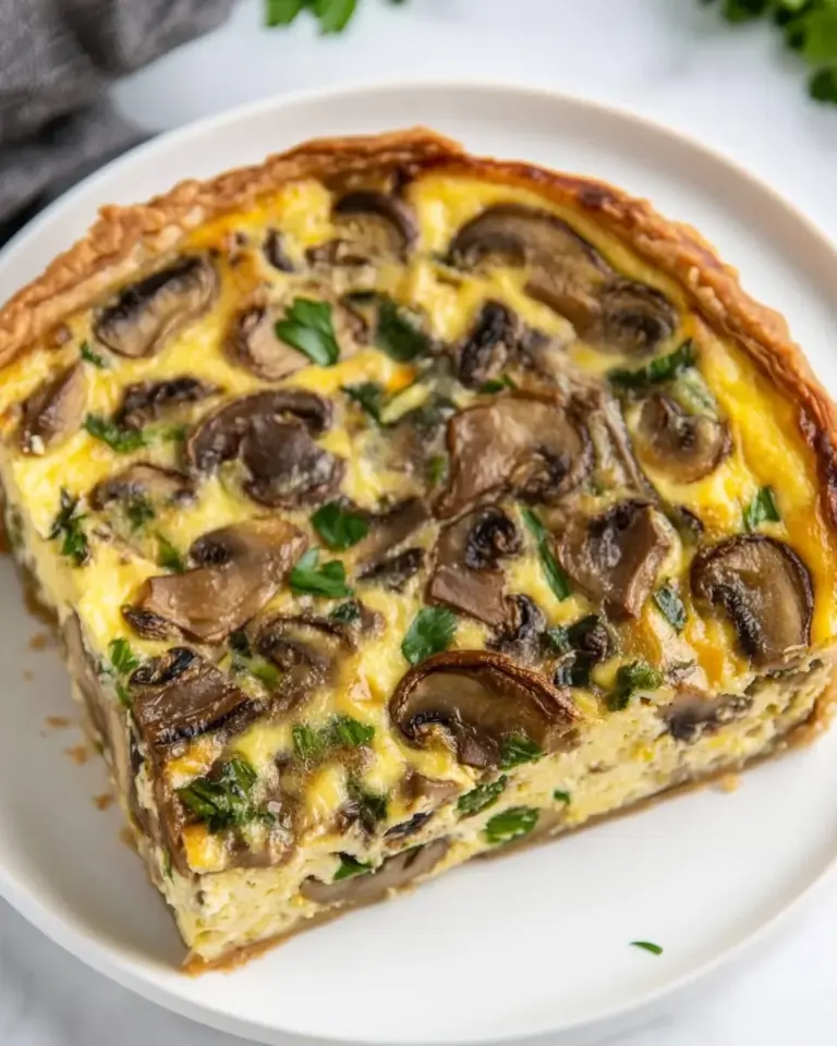 Homemade Crustless Mushroom Quiche photo