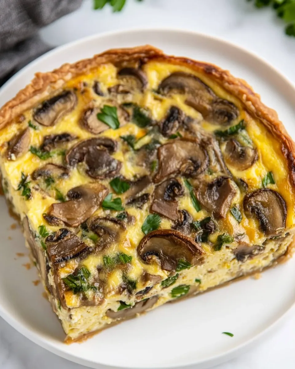 Homemade Crustless Mushroom Quiche photo