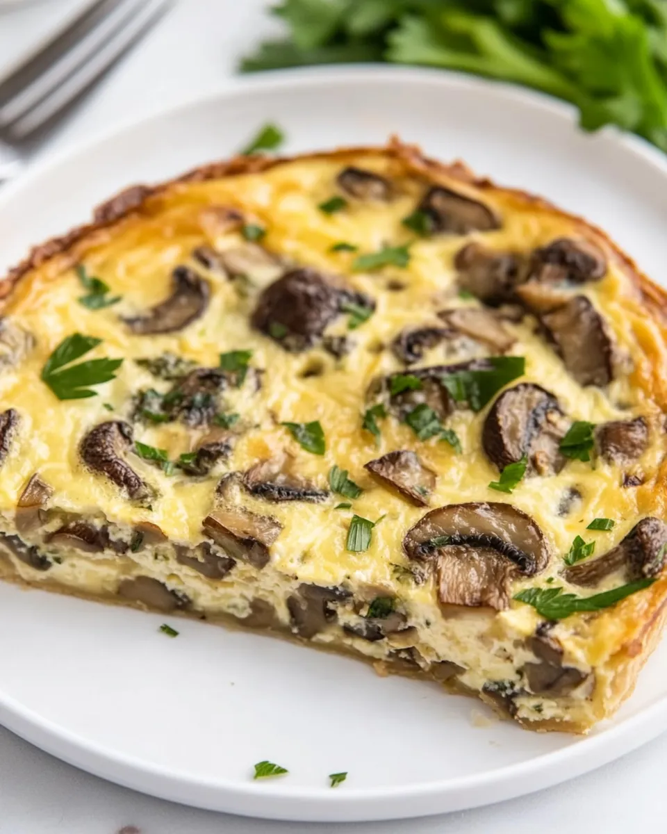 Classic Crustless Mushroom Quiche image