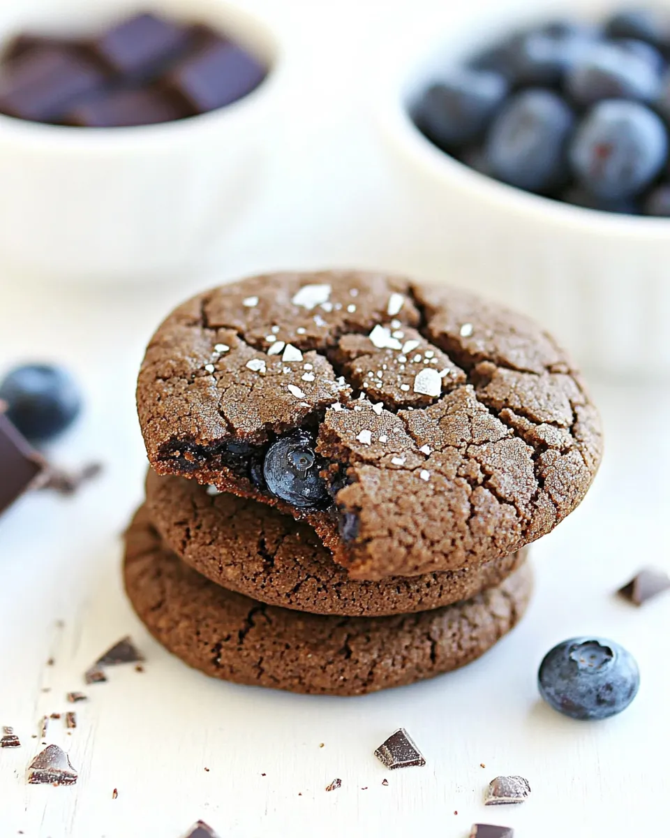 Delicious Dark Chocolate Blueberry Olive Oil Cookies image