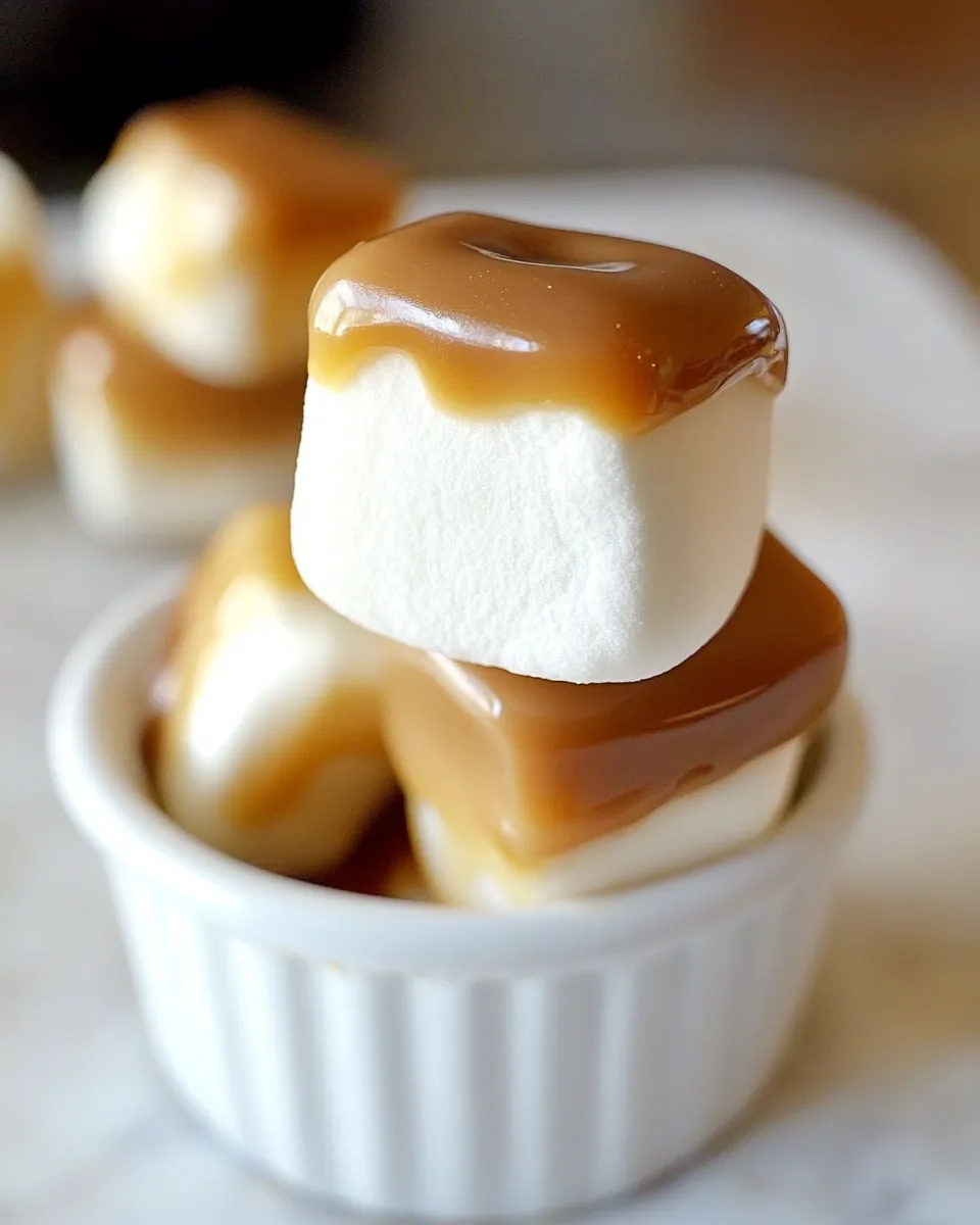 Delicious Dark Chocolate Salted Caramel Dipped Marshmallows image