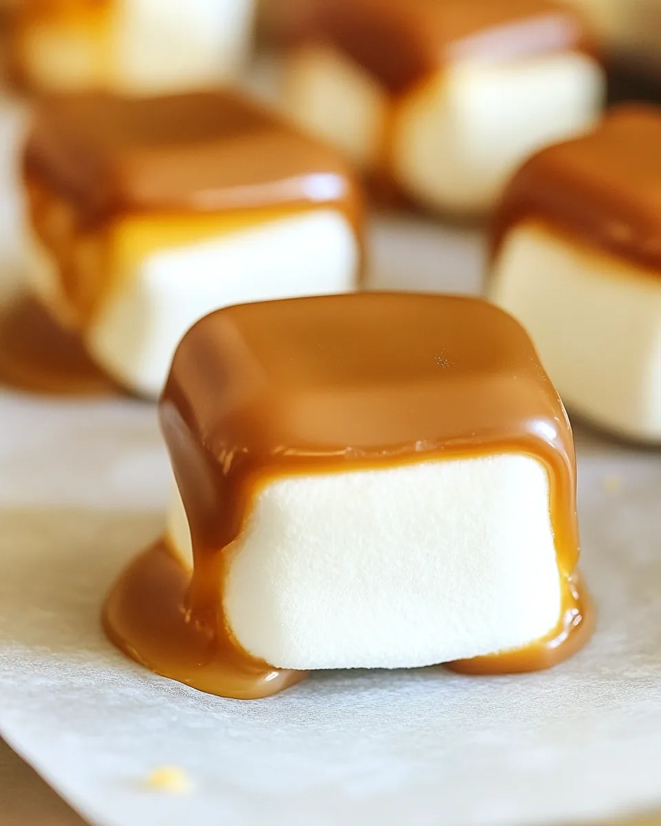 Easy Dark Chocolate Salted Caramel Dipped Marshmallows recipe photo