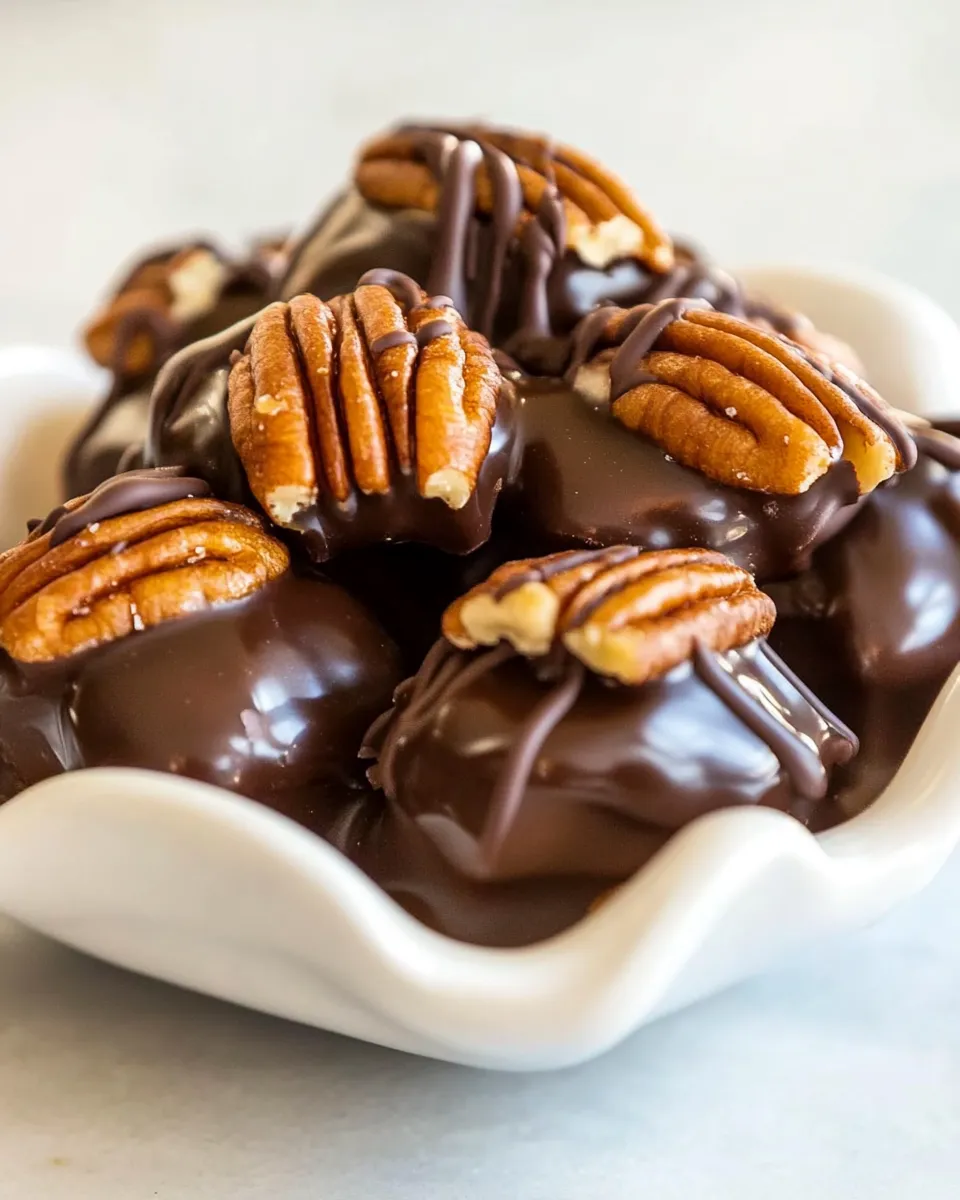 Best Dark Chocolate Salted Caramel Pecan Turtles picture