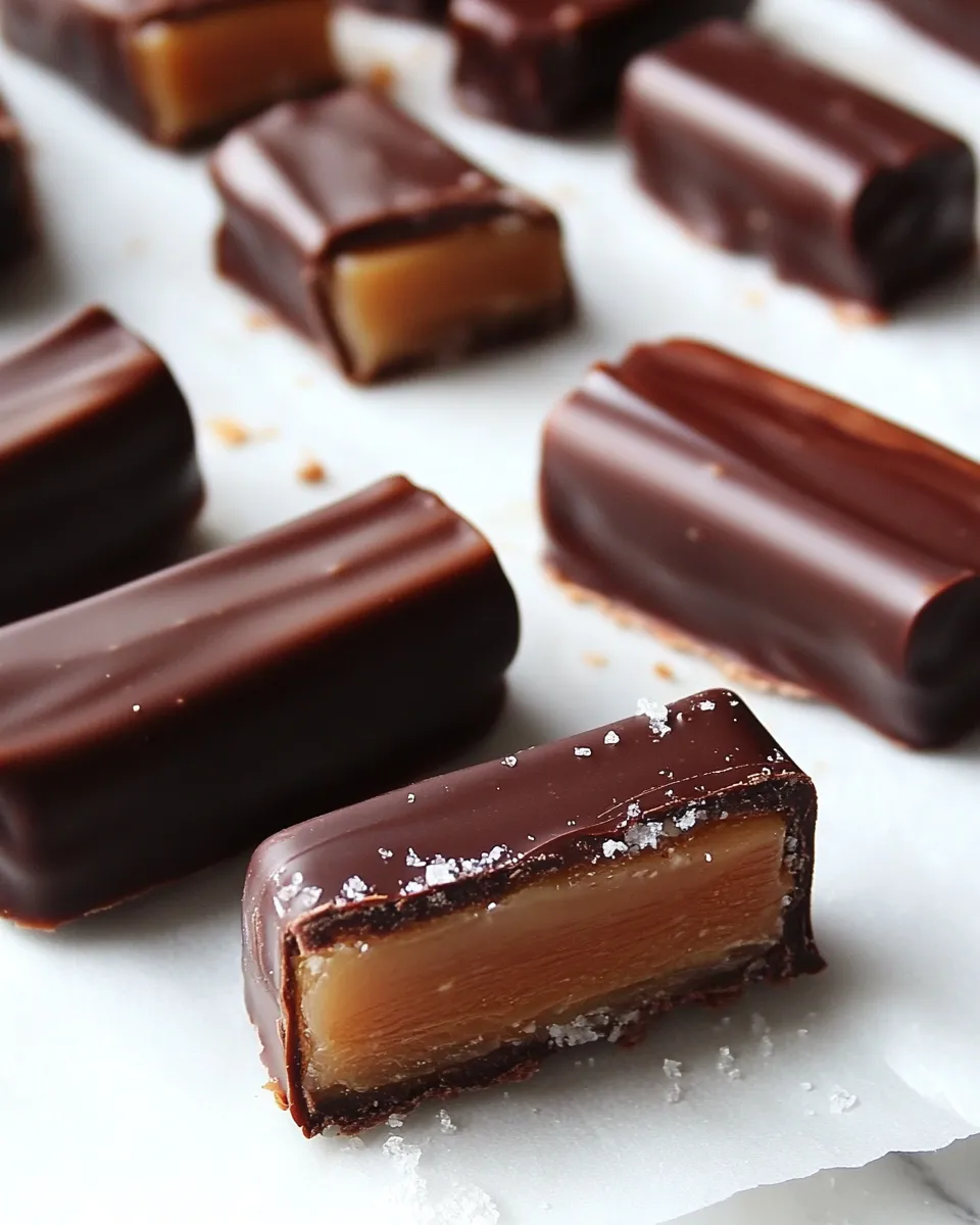 Homemade Dark Chocolate and Salted Caramel Twix Bars photo