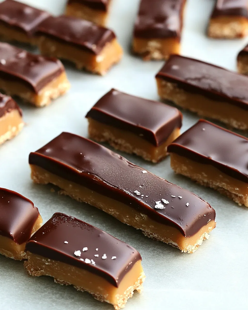 Easy Dark Chocolate and Salted Caramel Twix Bars recipe photo