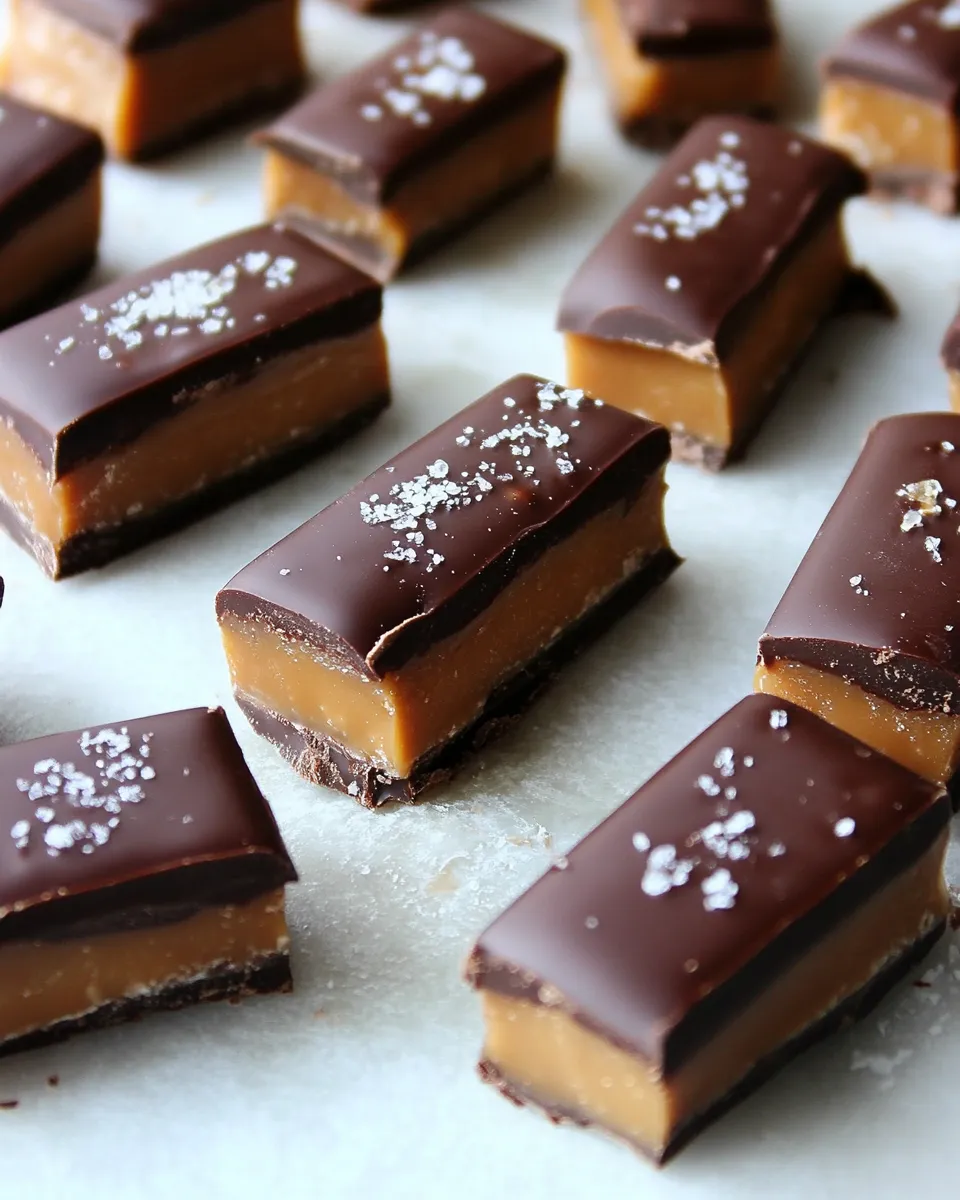 Delicious Dark Chocolate and Salted Caramel Twix Bars shot