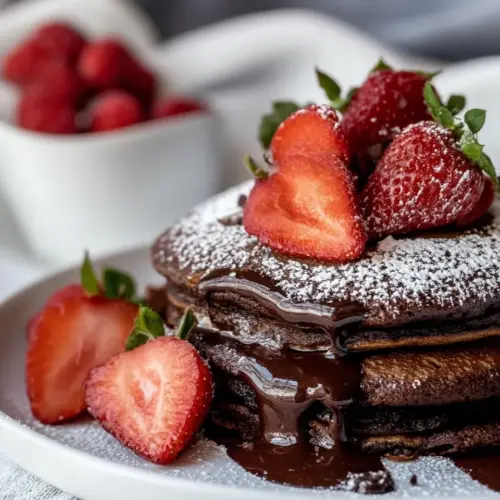 Homemade Double Chocolate Brownie Pancakes photo