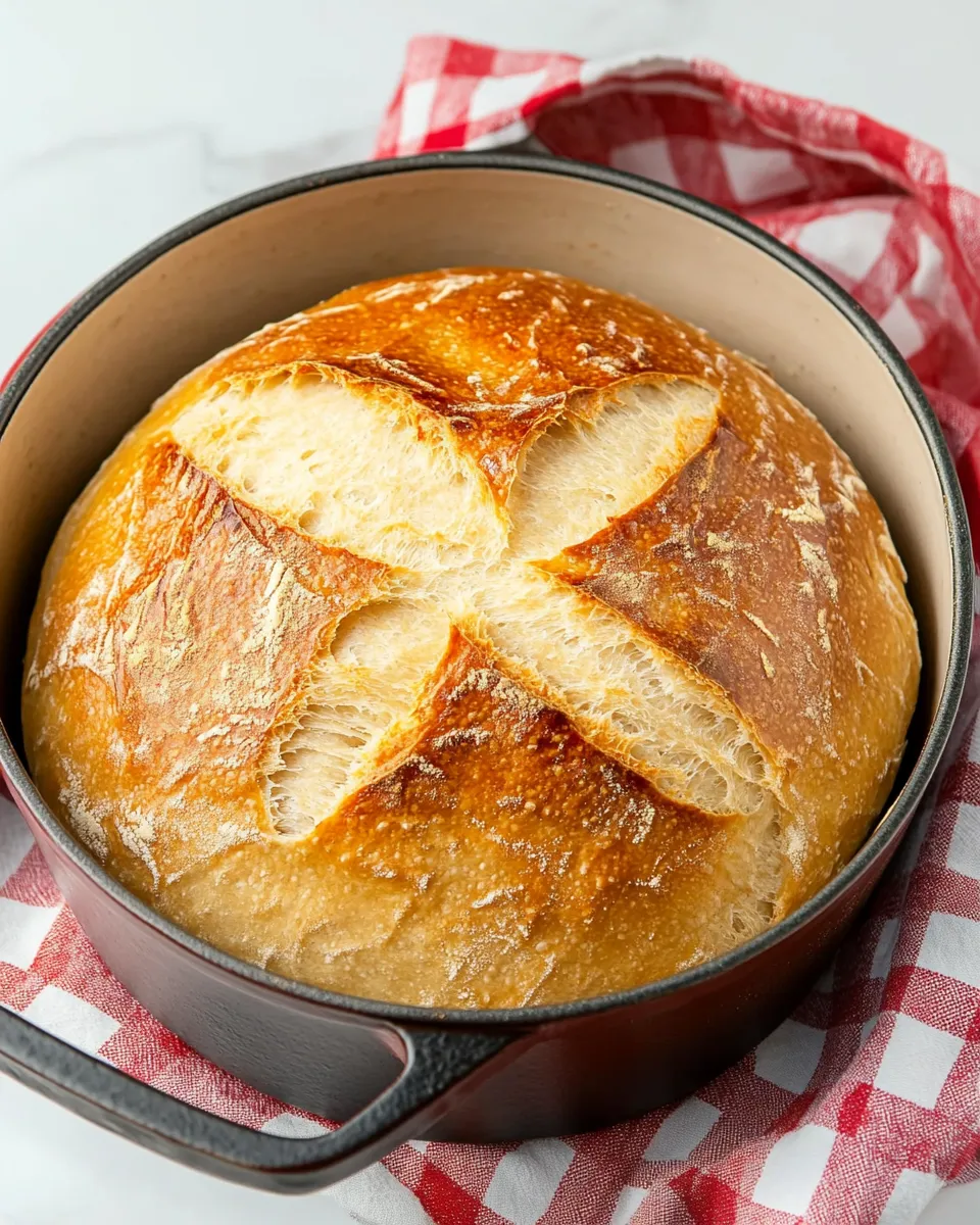 Easy Dutch Oven No-Knead Bread recipe photo