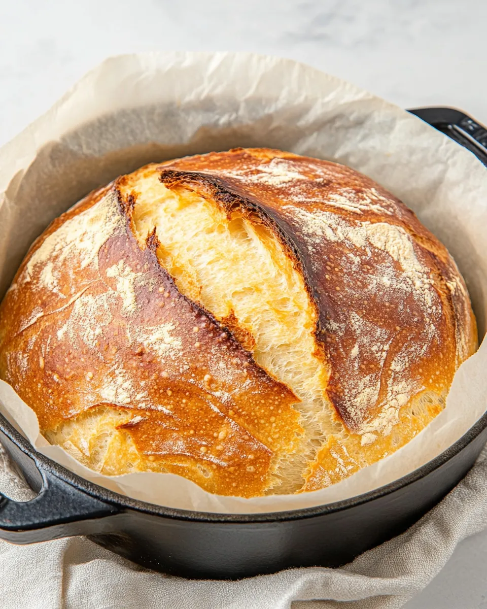 Delicious Dutch Oven No-Knead Bread shot