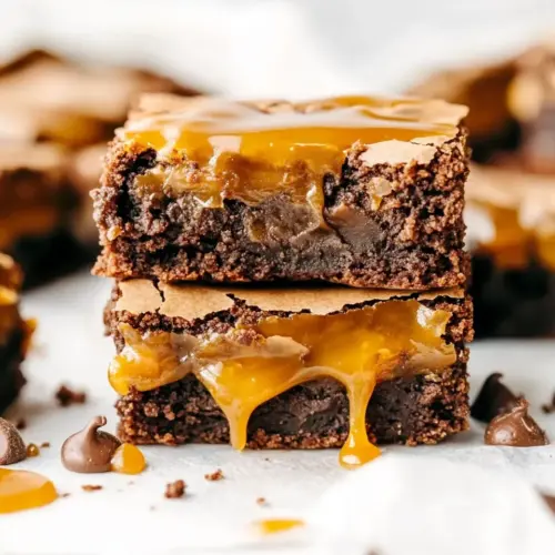 Homemade Easy Caramel Brownies (Made with Cake Mix!) photo