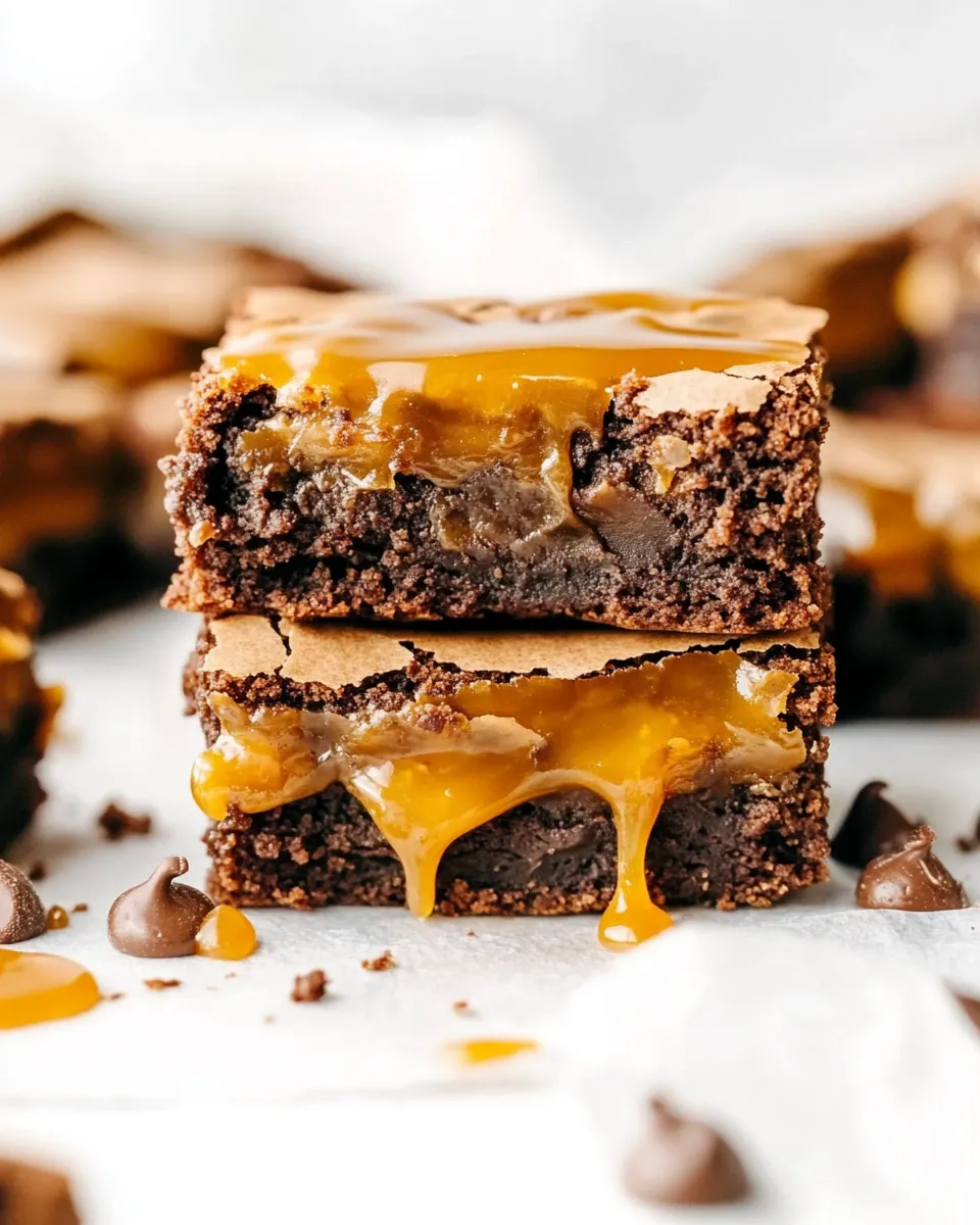 Homemade Easy Caramel Brownies (Made with Cake Mix!) photo