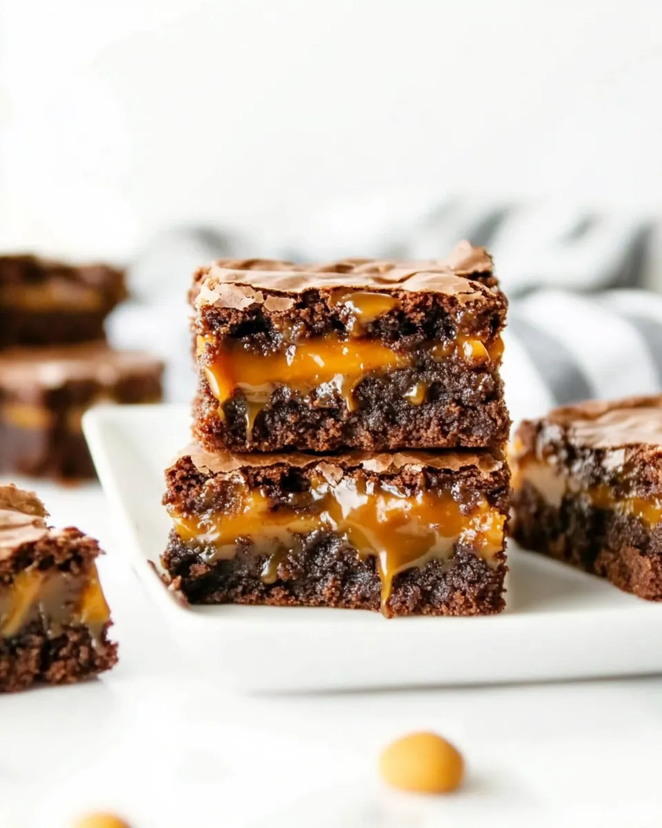 Delicious Easy Caramel Brownies (Made with Cake Mix!) image